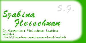 szabina fleischman business card